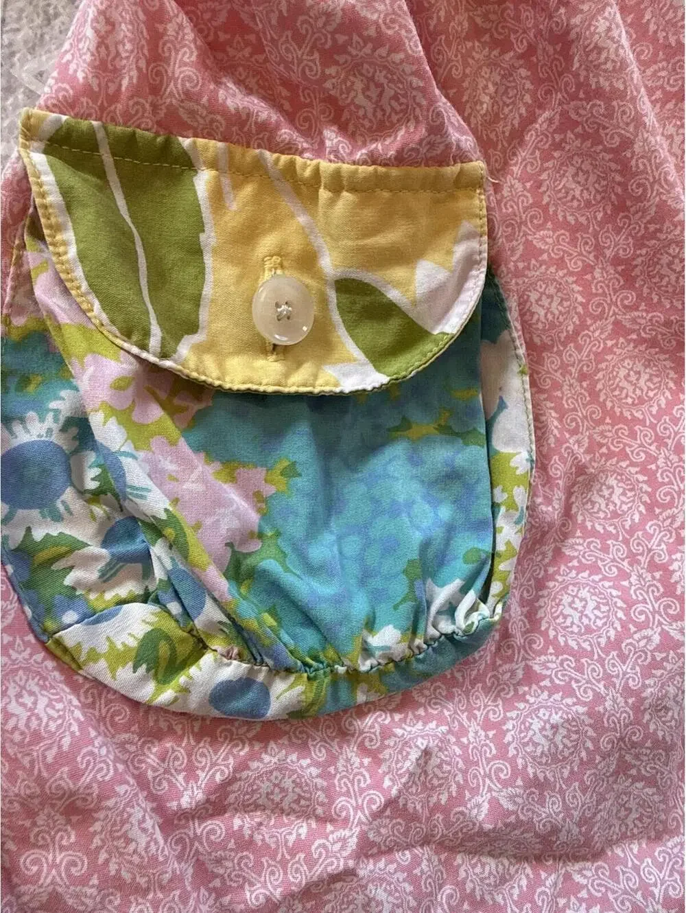 Matilda Jane Girls Dress Size 4 Pink Blue Striped Floral